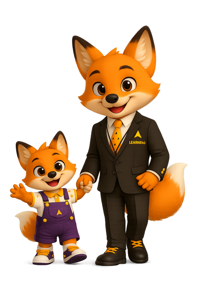 LearnEng Language Mascot - Lex and Lex Jr.